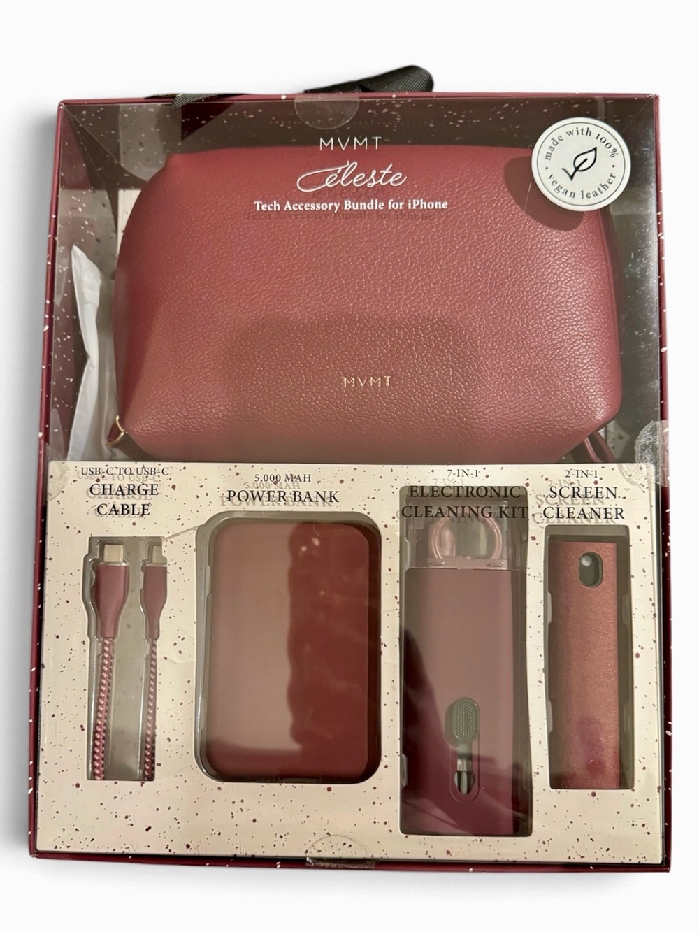 MVMT Celeste Burgundy Tech Accessory Bundle for iPhone - Picture 5 of 5